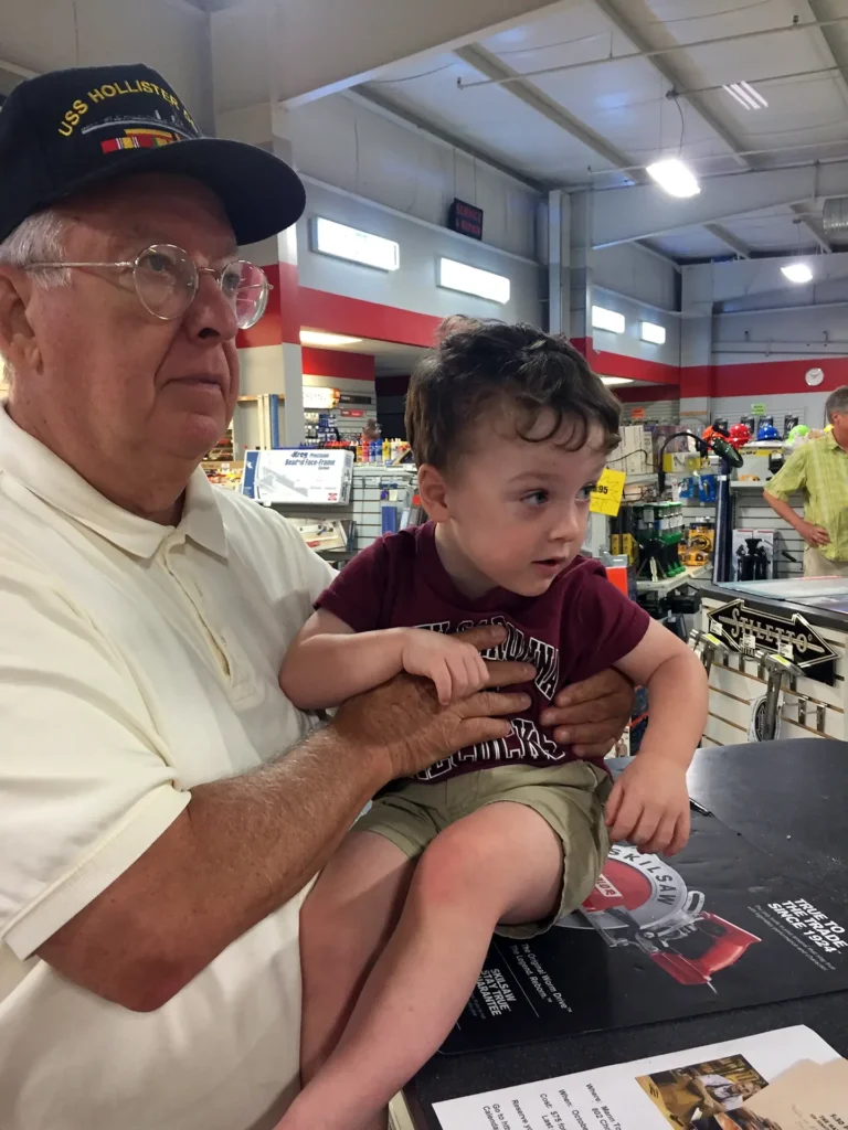 "Opa" Warner Wells holds Mason